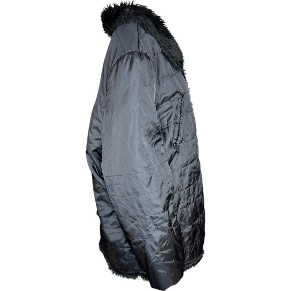 Dollhouse OuterWear Womens Black Puffer Jacket with Faux Fur Outdoors Winter - Picture 12 of 15